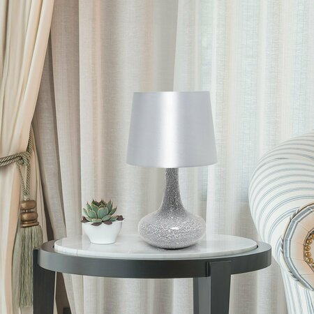 Creekwood Home 14.17-in. Patchwork Crystal Glass Table Lamp, Gray CWT-2016-GY